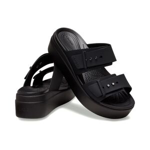 Crocs Black Brooklyn Buckle Platform Sandals LiteRide Foam